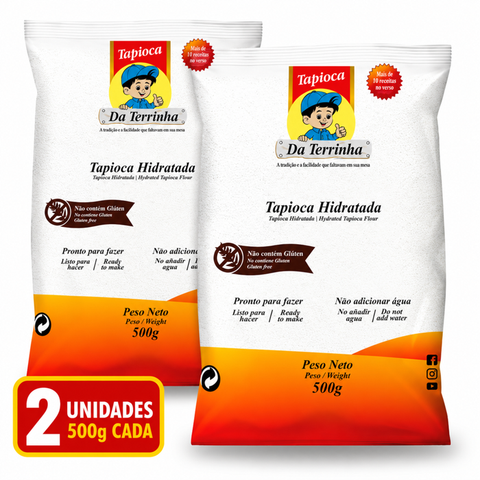 Da Terrinha Tapioca Hidratada 500g - 2 UNIDADES