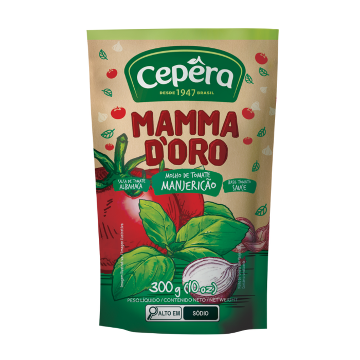 Cepera Molho de Tomate Mamma D' Oro Manjericao 300g