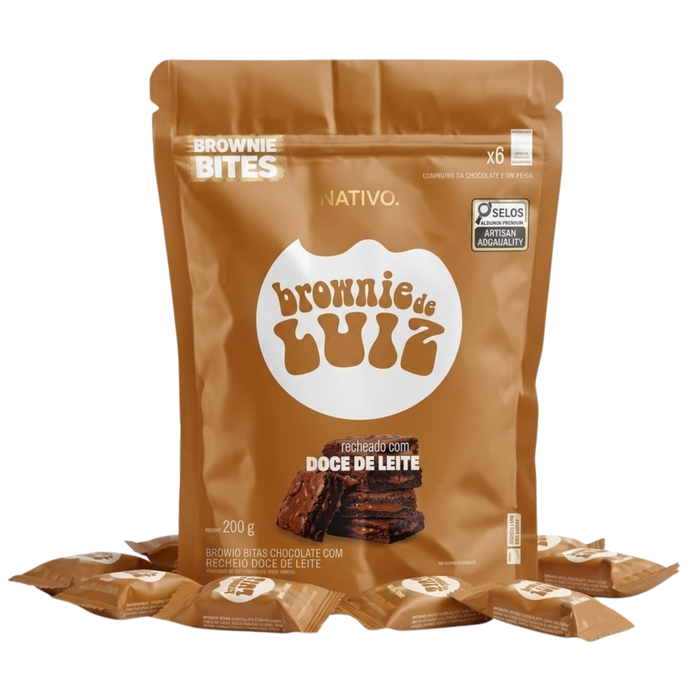 Brownie do Luiz Brownie Bites Recheado Doce de Leite 200g