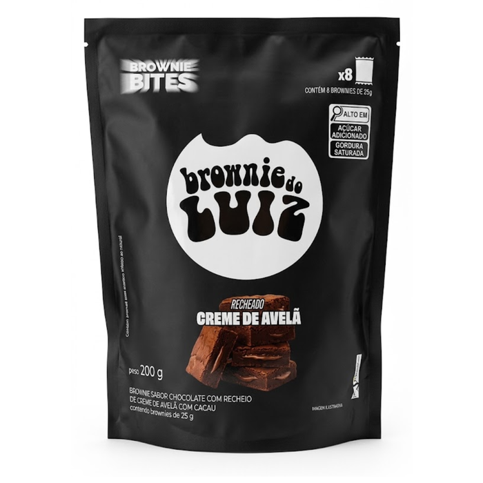 Brownie do Luiz Brownie Bites Recheado Creme de Avela 200g