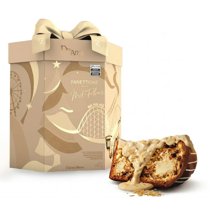 Cacau Show Panettone Fondue Mil Folhas 900g