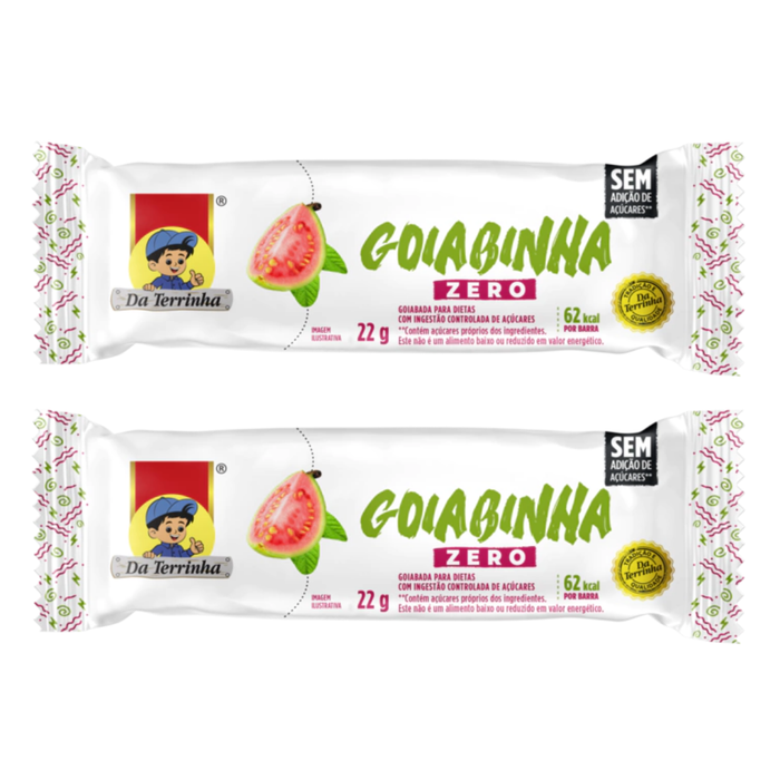 Da Terrinha Goiabinha Zero Acucar 30g - 2 Unidades