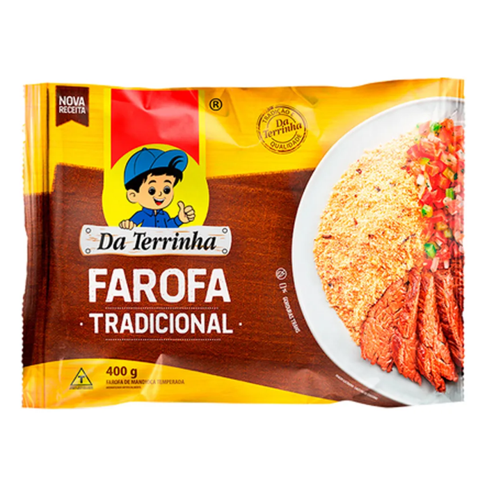 Da Terrinha Farofa Pronta Tradicional 400g