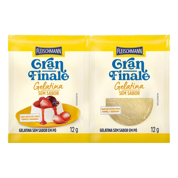 Fleishmann GranFinale Gelatina Incolor Sem Sabor 12g - 2 Unidades