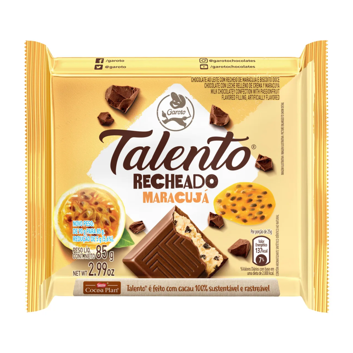 Garoto Talento Recheado Maracuja 85g