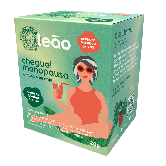 Leão Chá Cheguei Menopausa Amora & Laranja 20g