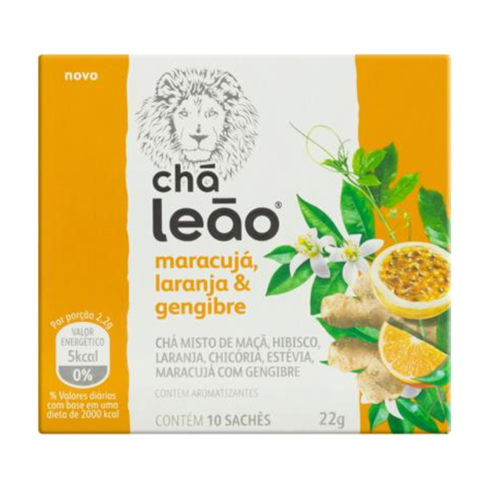 Leão Cha Maracuja, Laranja e Gengibre 22g