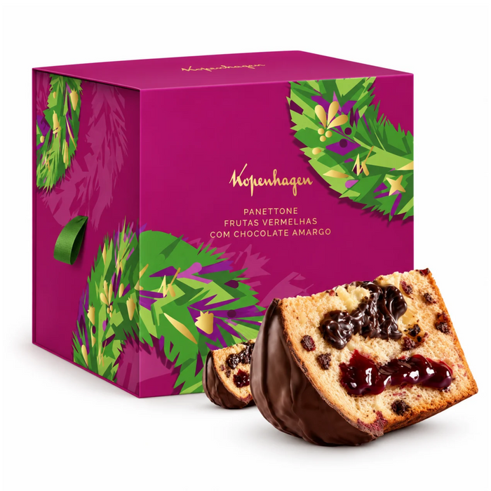 Kopenhagen Panettone Chocolate Amargo c/ Frutas Vermelhas 690g