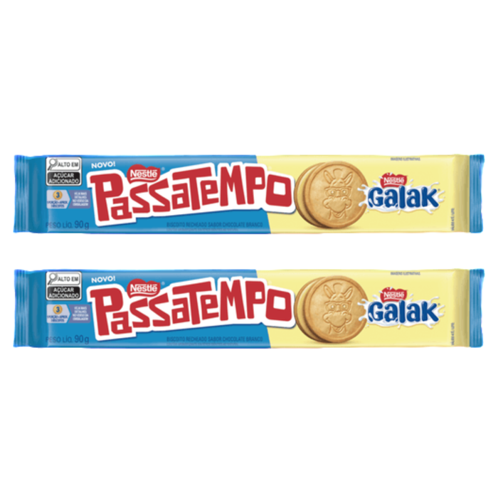 Nestlé Passatempo Biscoito Recheado Galak 90g - 2 Unidades