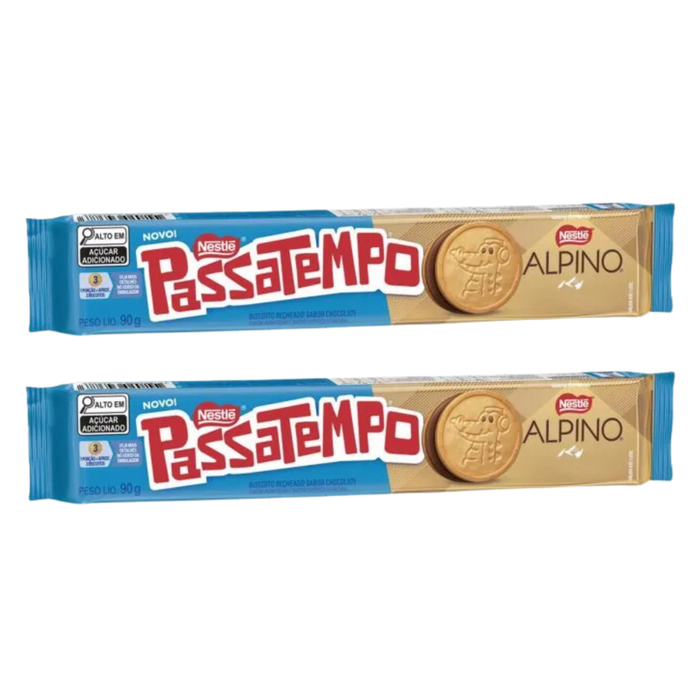 Nestlé Passatempo Biscoito Alpino Chocolate 90g - 2 Unidades