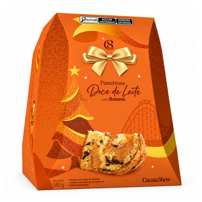 Cacau Show Panettone Doce de Leite c/ Banana 580g