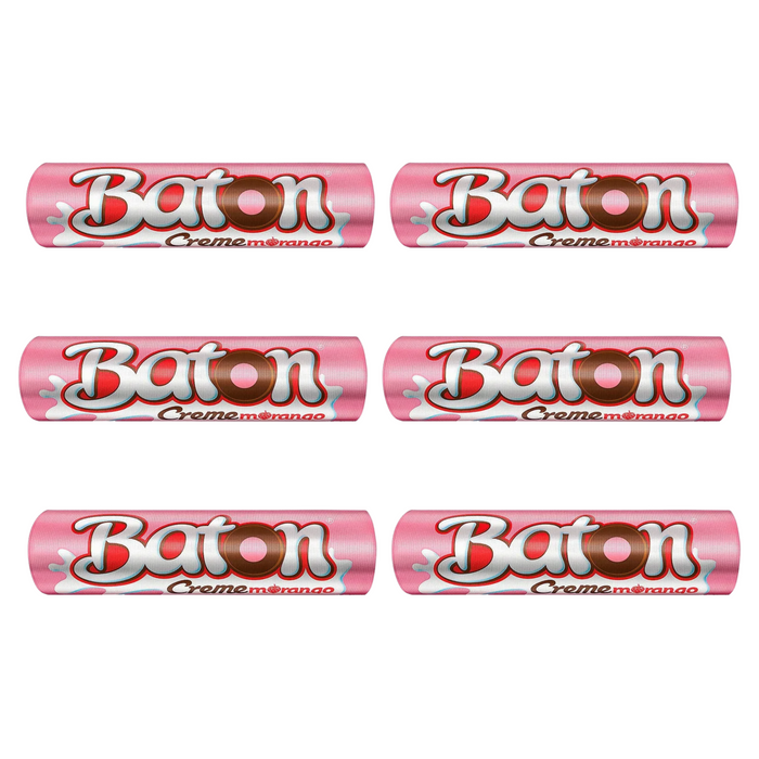 Garoto Baton Creme Morango 16g - 6 Unidades