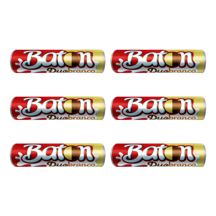 Garoto Baton Duo Branco 16g - 6 Unidades