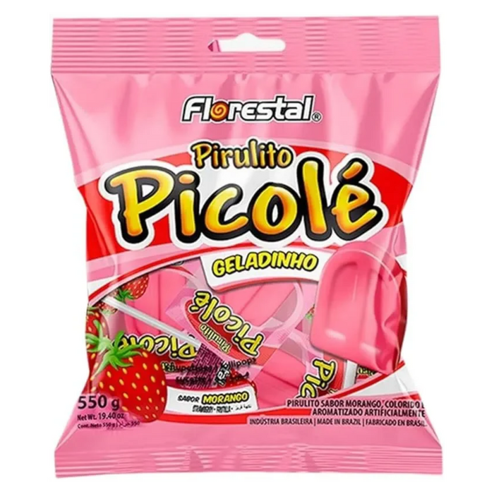 Florestal Pirulito Picole Morango 500g