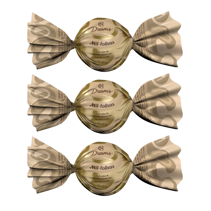 Cacau Show Trufa Dreams Mil-Folhas - 3 unidades