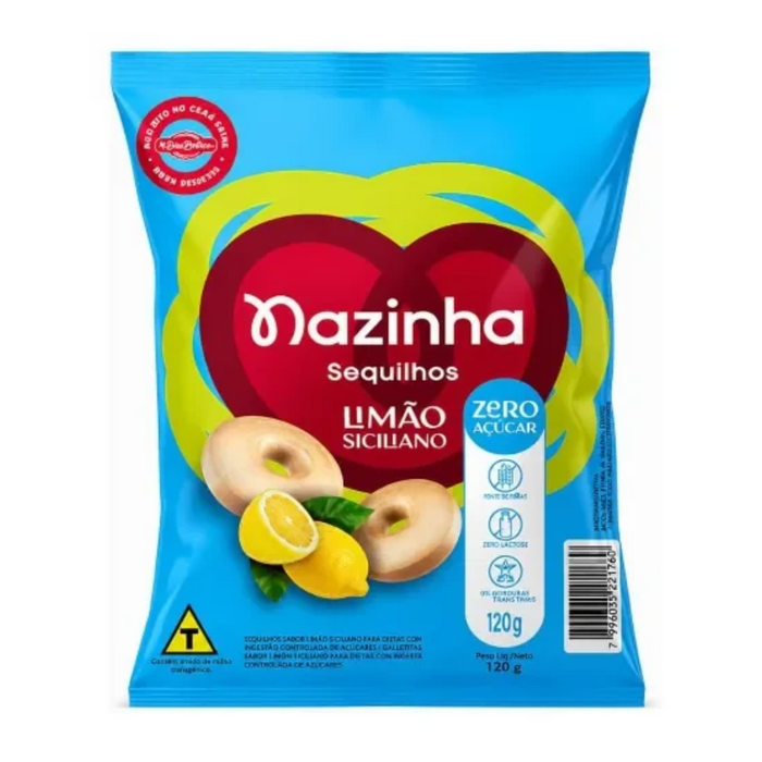 Nazinha Sequilhos de Limao Siciliano ZERO ACUCAR 120g