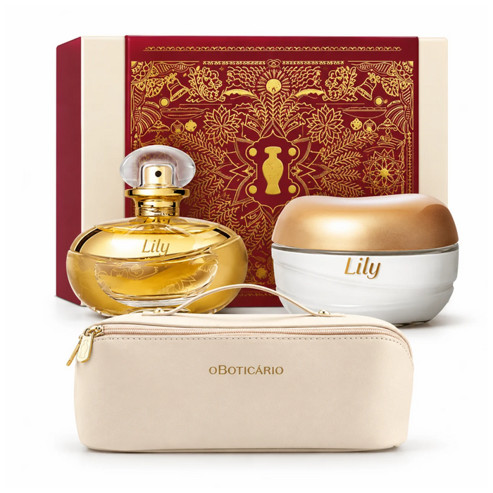 O Boticário Lily Kit Presente – Perfume, Creme Corporal e Necessaire