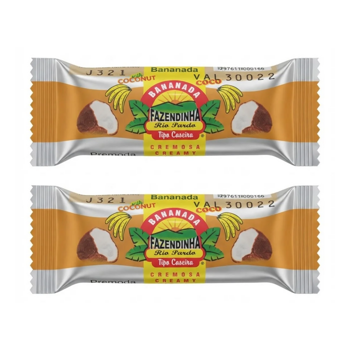 Fazendinha Bananinha Tradicional c/ Coco 30g - 2 Unidades