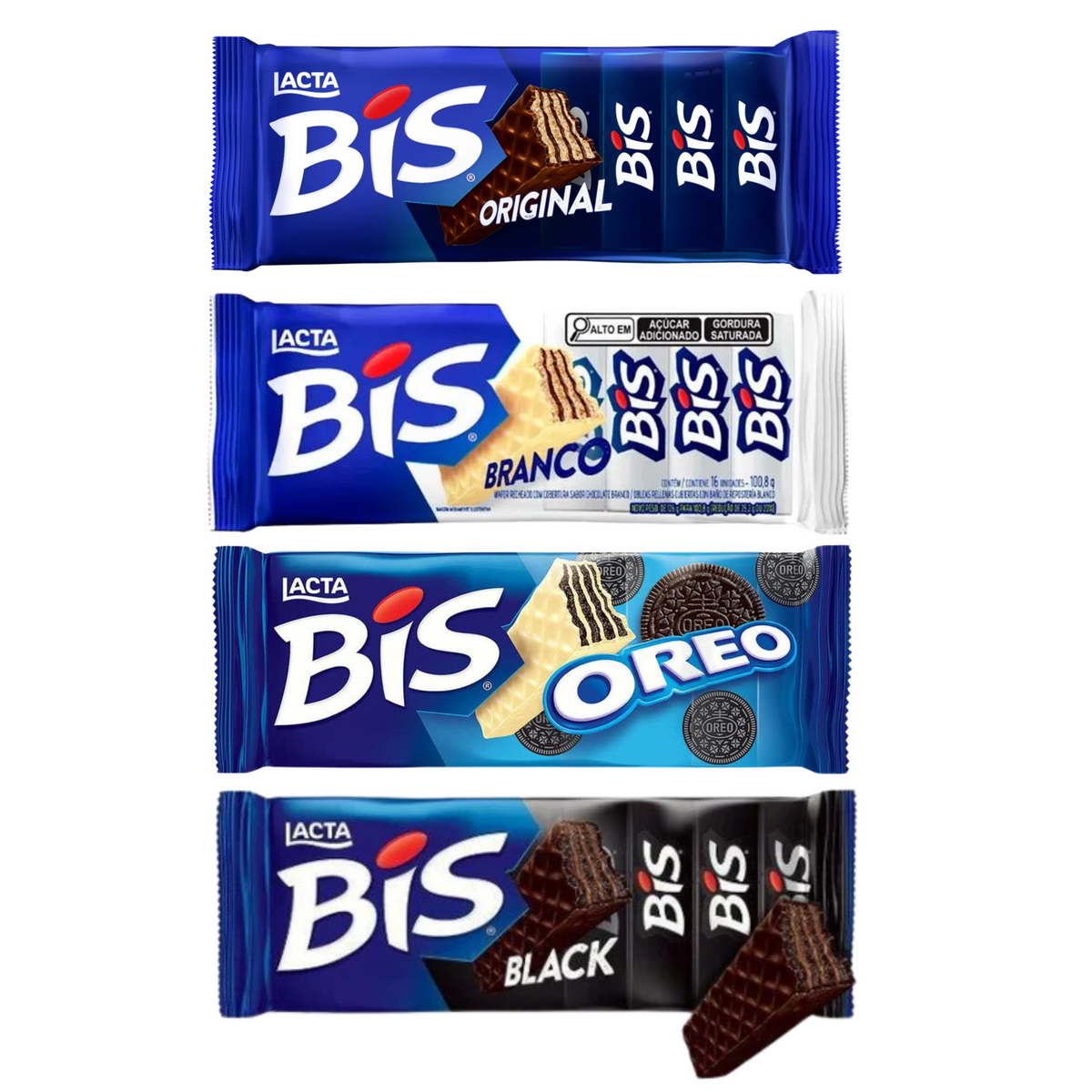 Lacta Bis - Original Branco Oreo Preto - 4 UNIDADES — Everyday Brazil ...