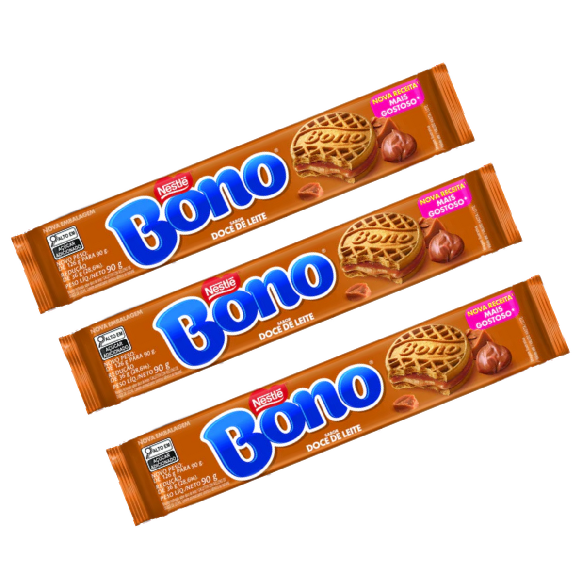 Nestlé Biscoito Recheado Bono Doce de Leite 3 UNIDADES — Everyday