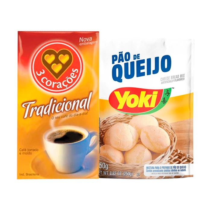 Combo Pão de Queijo Yoki 250g + Café 3 Corações 250g