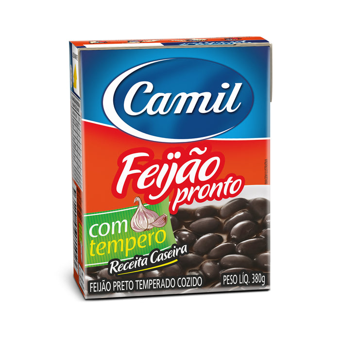 Camil Feijao Preto Pronto com Tempero 380g