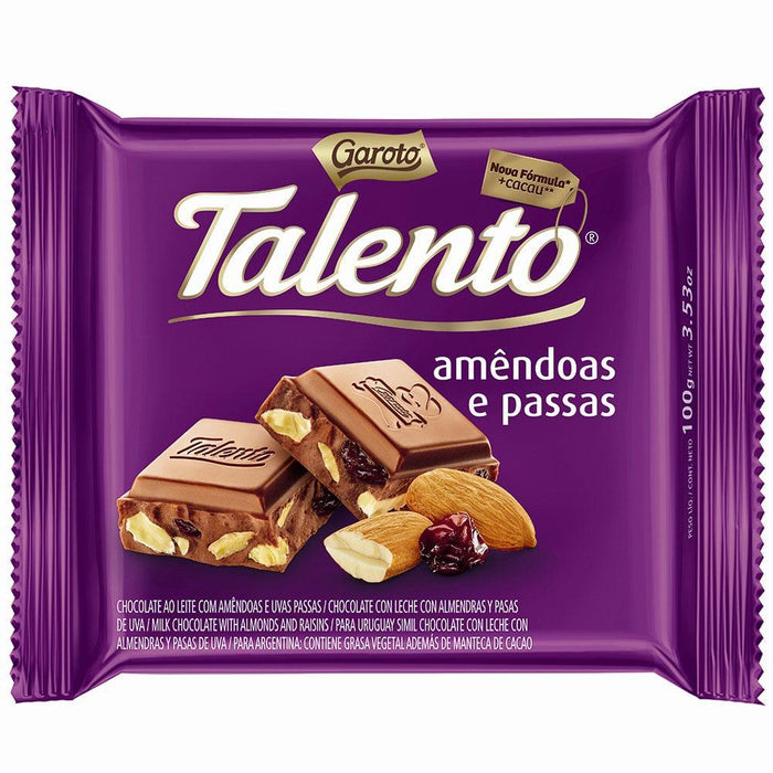 Garoto Talento Amendoas/Passas 90g