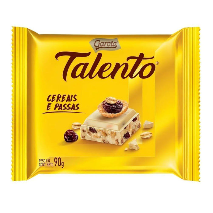 Garoto Talento Branco Cereals and Raisins 90g